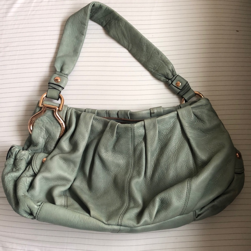 B. Makowsky Soft Leather Seafoam Green Bag
